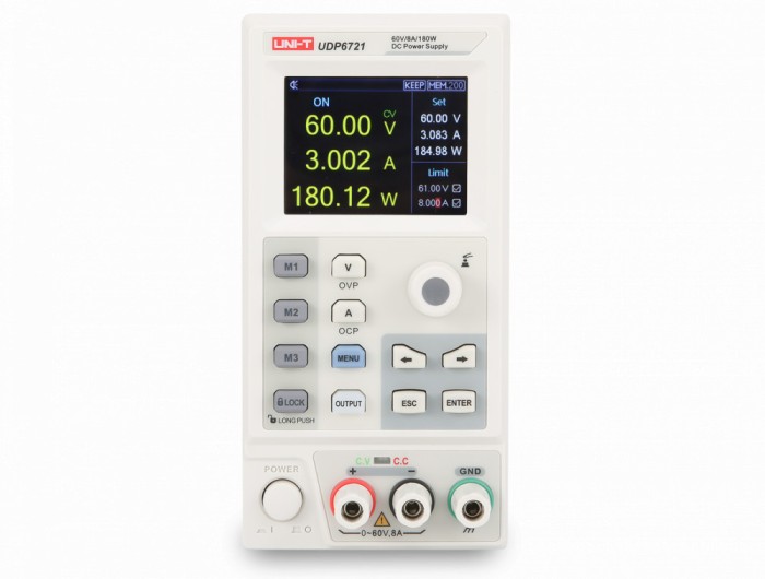 Sursa de alimentare, UNI-T, UDP6730, LCD, 1 canale, pentru alimentarea modulelor Arduino, Raspberry Pi și ESP32, Lista si functii intarziere setabile