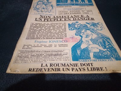 BULLETIN D INFORMATION POUR LES ROMAINS EN EXIL 25 DECMBRIE 1989 RADU CAMPEANU foto