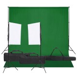 vidaXL Kit studio foto cu set de lumină și fundal 3094736