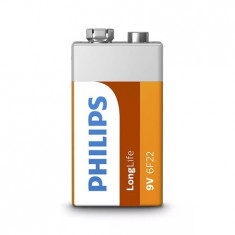 Baterie 6F22, 9V, Longlife, Philips, L102783