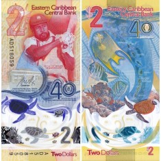 Insulele Caraibe 2023 - 2 dollars, necirculata - polimer