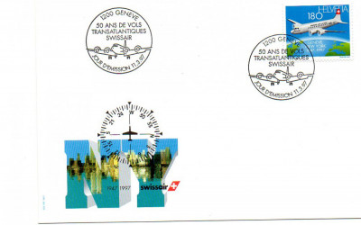 ELVETIA 1997, FDC, Aviatie foto