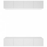 Cumpara ieftin Comode TV, 4 buc., alb, 80x30x30 cm, lemn prelucrat