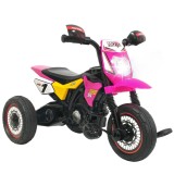 HOMCOM Triciclu copii Moto Cross Efecte muzicale și luminoase Cu spațiu de depozitare Roz | Aosom Romania