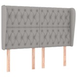 Cumpara ieftin Tablie de pat cu aripioare gri deschis 163x23x118/128 cm textil