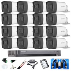 Kit complet 16 camere supraveghere exterior 5MP TURBO HD HIKVISION 40 m IR, accesorii +hard 4TB SafetyGuard Surveillance