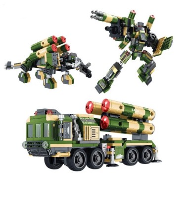 Set constructie 3 in 1 camion militar cu rachete 426 piese foto
