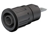 Soclu Banană 4mm 24A 1kV Negru Nichelat Alamă