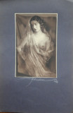 Fotografie pe carton gros, interbelica, erotica, artistica, semnata, mare, 1