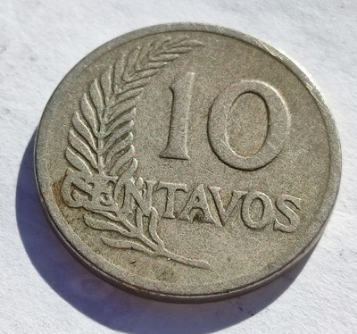 288. Moneda Peru 10 centavos 1921 foto