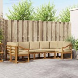 Cumpara ieftin Set de canapele de exterior 7 buc. 7-Locuri Natural si Bej