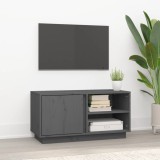 Cumpara ieftin Comodă TV, gri, 80x35x40,5 cm, lemn masiv de pin