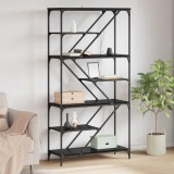 vidaXL Raft pentru cărți Stejar Negru 91 x 36 x 176 cm Lemn compozit 882780