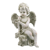 Cumpara ieftin Statueta decorativa, Ingeras cu porumbel in mana, 34 cm, 1745H