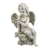 Statueta decorativa, Ingeras cu porumbel in mana, 34 cm, 1745H