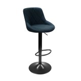 Cumpara ieftin Scaun bar piele textil metal negru Terkan 40x43x86-106 cm