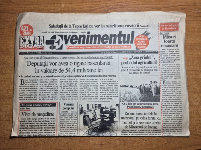 ziarul evenimentul - 2 iulie 1999