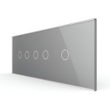Panou &icirc;ntrerupator touch Livolo din sticla gri, standard italian 6/7M