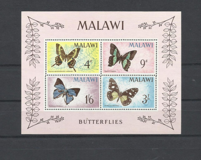 MALAWI 1966 FAUNA INSECTE FLUTURI