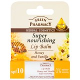 Green Pharmacy Honey Lip Balm balsam de buze hranitor SPF 10 fara siliconi, parabeni și coloranți 3.6 g