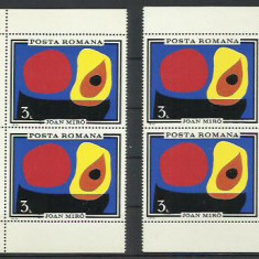 Romania MNH 1970 - Inundatia II pictura Joan Miro - LP 744 X4