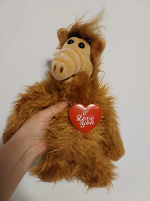 Alf, jucarie plush cu ventuze la maini si picioare, cca 30 cm, vintage foto