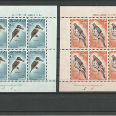 Noua Zeelanda 1961, fauna, pasari, blocuri de 6, Mi.416/417 MNH