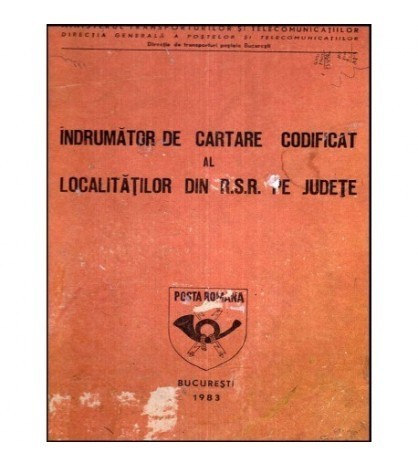 - Indrumator de cartare codificat al localitatilor din R.S.R. pe