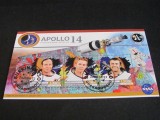 Apollo 14 Prima Misiune Lunară cu Echipaj . Bloc filatelic Burkina Faso 2023 (3 valori), Spatiu, Stampilat