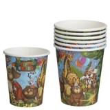 Pahare de petrecere din carton cu animale din jungla \"Happy Birthday\", CMCLASS