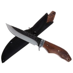 Cutit de vanatoare DEPOX&reg;, Lion Blade, 25 cm, otel inoxidabil, maro, teaca inclusa