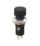 Buton 1 circuit 1A 250V ON-(OFF) negru fara retinere, Oem