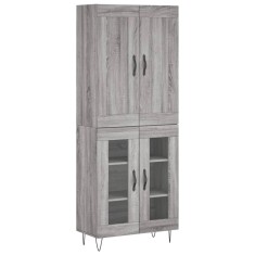 Dulap inalt, gri sonoma, 69,5x34x180 cm, lemn compozit foto