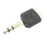 Adaptor jack tata 6,3 mm stereo - 2 x RCA mama - 126651