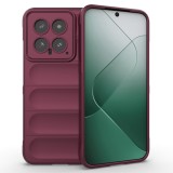 Husa pentru xiaomi 14, antisoc, margini cu striatii, design minimalist, bordeaux