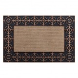 Covor antiderapant BH 205 cercuri, exterior, interior - maro, 45x70 cm