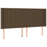 Cumpara ieftin Tablie de pat cu aripioare maro inchis 163x16x118/128 cm textil