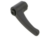 Manetă franceză ELESA GANTER, filet 10mm, lungime 63mm, corp negru