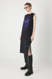 Medicine rochie culoarea negru, midi, drept