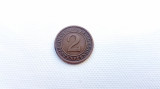 E108-Moneda 2 Deutches REICH 1924 Germania bronz diam. 2 cm.