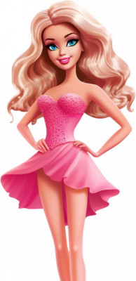 Sticker decorativ, Barbie, Roz, 90 cm, 8402ST-10 foto