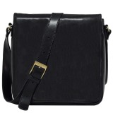 GEANTA DAMA DE UMAR DIN PIELE NATURALA VACHETTA, CROSSBODY, NEAGRA, GD125, Geanta stil postas, Negru