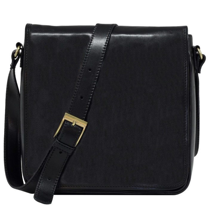 GEANTA DAMA DE UMAR DIN PIELE NATURALA VACHETTA, CROSSBODY, NEAGRA, GD125