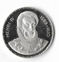 Medalie Henri IV 1589-1610 - Franta, 1995, 17 g argint, foto