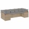 Set canapele de gradina, 7 piese, cu perne, bej, poliratan