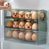 Cutie Depozitare Oua Frigider cu 3 Sertare, 30 Oua, Transparenta, Organizator Frigider cu Indicator Data
