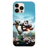 Husa compatibila cu Apple iPhone 14, Viceversa, model Kung fu baby pandas , Silicon, TPU, Transparent, Carcasa