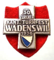 II.055 INSIGNA ELVETIA SPORT TURNFEST W&Auml;DENSWIL 1938