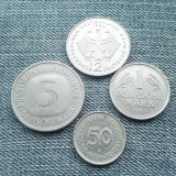 #74 Lot 4 monede 50 Pfennig 1,2,5 Mark Germania 1990 A,1990 F, 1990 D, 1989 D, Europa