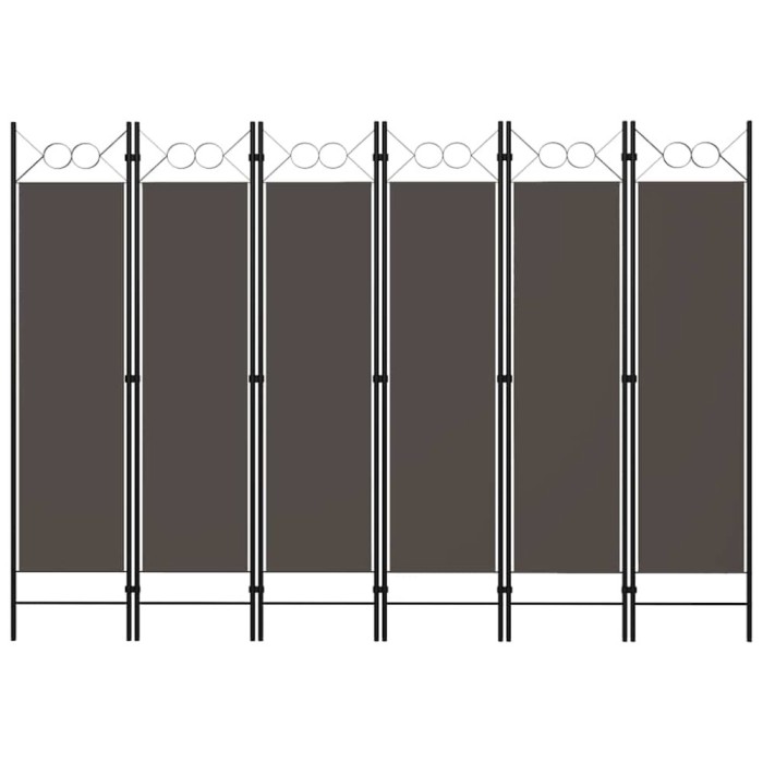 Paravan de camera cu 6 panouri, antracit, 240 x 180 cm